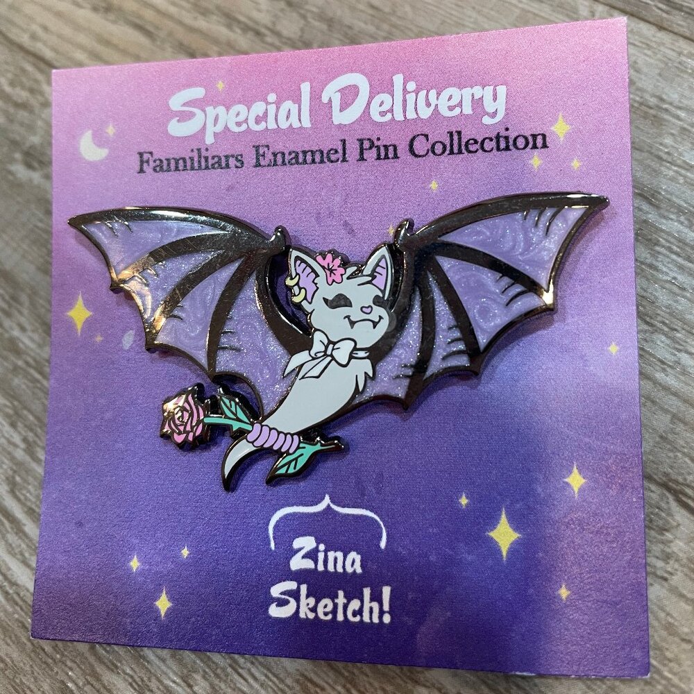 Creepy Cute Pastel Bat Enamel Pin